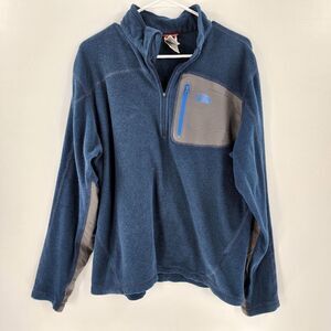 The north face mens large blue sweater sweatshirt fleece quarter zip